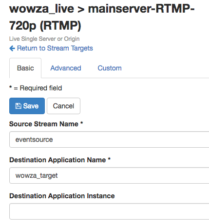 adding source stream name for wowza targte