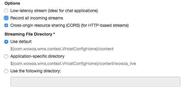 Choose recording settings for live streams